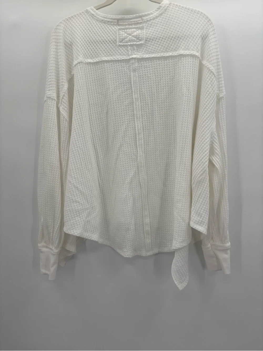 We The Free Coraline Thermal Top Oversized Waffle Knit Asymmetrical Top Size Sm